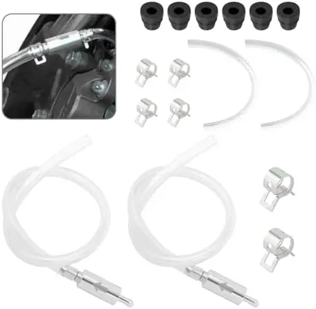 

OFBAND 2Set Brake Bleeder Kit w/ 4 Hoses & 2 Check Valves - Universal for Car, Motorbike, Bike