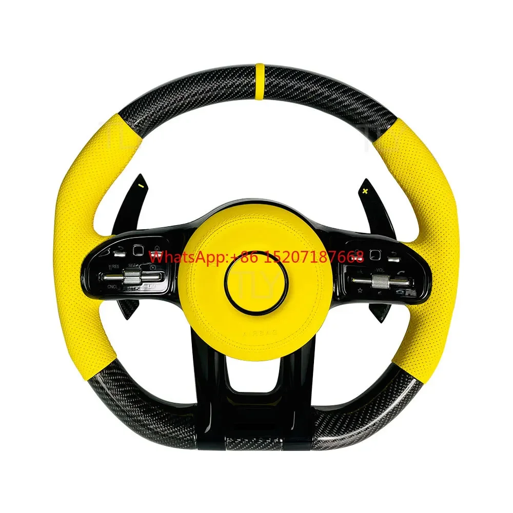 

W211 W212 W221 W222 S63 C63 GLA45 C43 SLC For AMG W204 W205 CLA GLA 45 Carbon Fiber Steering Wheel