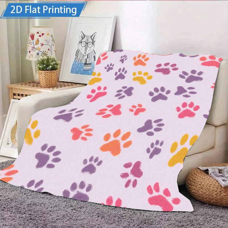 1 قطعة بطانية الفانيلا لطيف باو طباعة بطانية لينة الفانيلا الحيوانات الأليفة تحت عنوان رمي الفراش المريح للأطفال ومحبي الحيوانات الأليفة #4