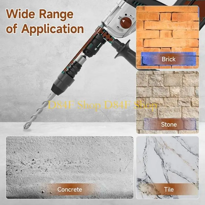 

D84F SDSPlus to SDSMax Converter High Carbon Steels Rotary Hammer Bit Compatibles with SDSMax Bit for Enhances Performances