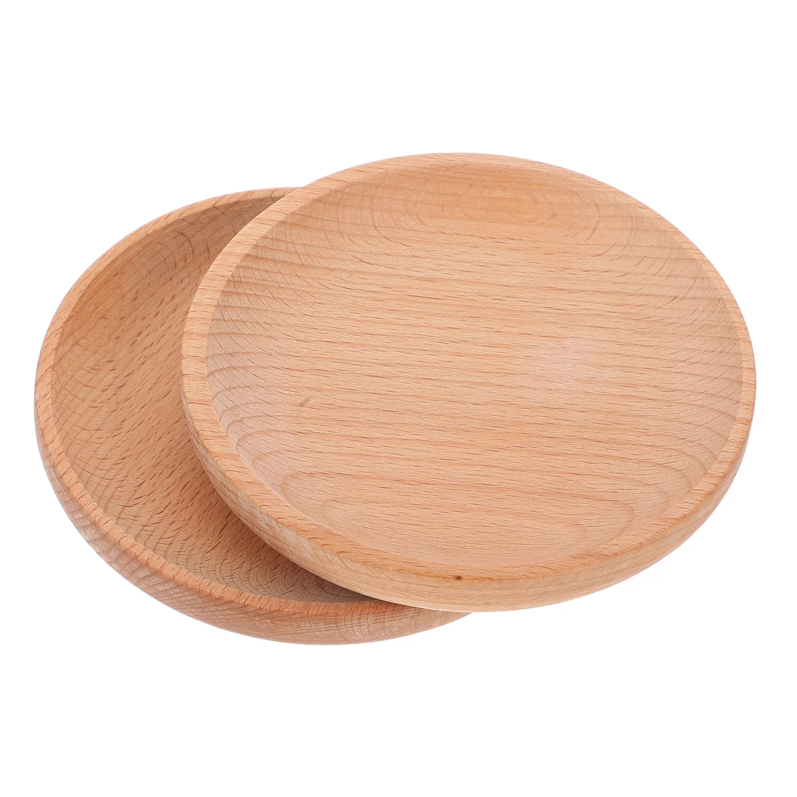 

2Pcs Rustic Grain Wooden Serving Plate Round Appetizer Platter for Christmas Wedding Business Occasions