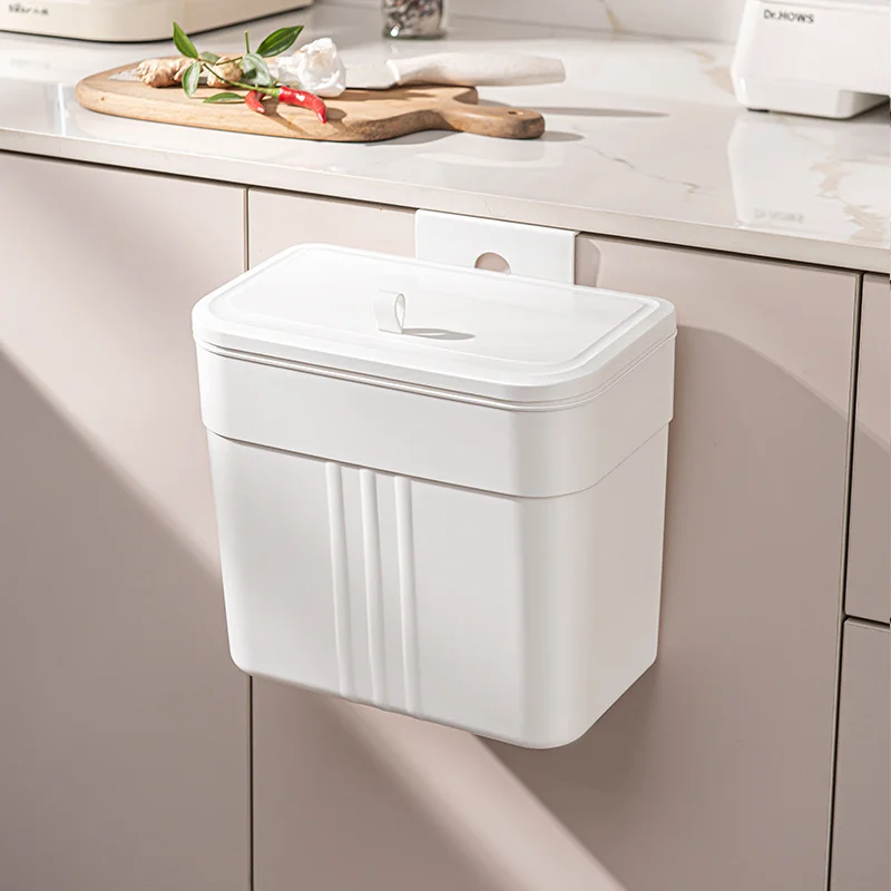 1PC kitchen trash can new wall hanging with cover clamp kitchen special multi-functional household sanitary bucket toilet trash