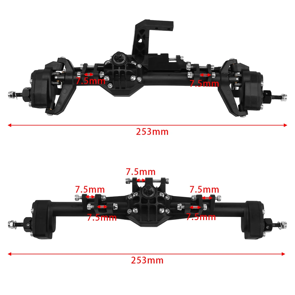 H10 Portal or Straight Axle Plastic +Brass or Aluminum Alloy Front Rear Complete Axles for Vanquish 1/10 RC Crawler Car Upgrade