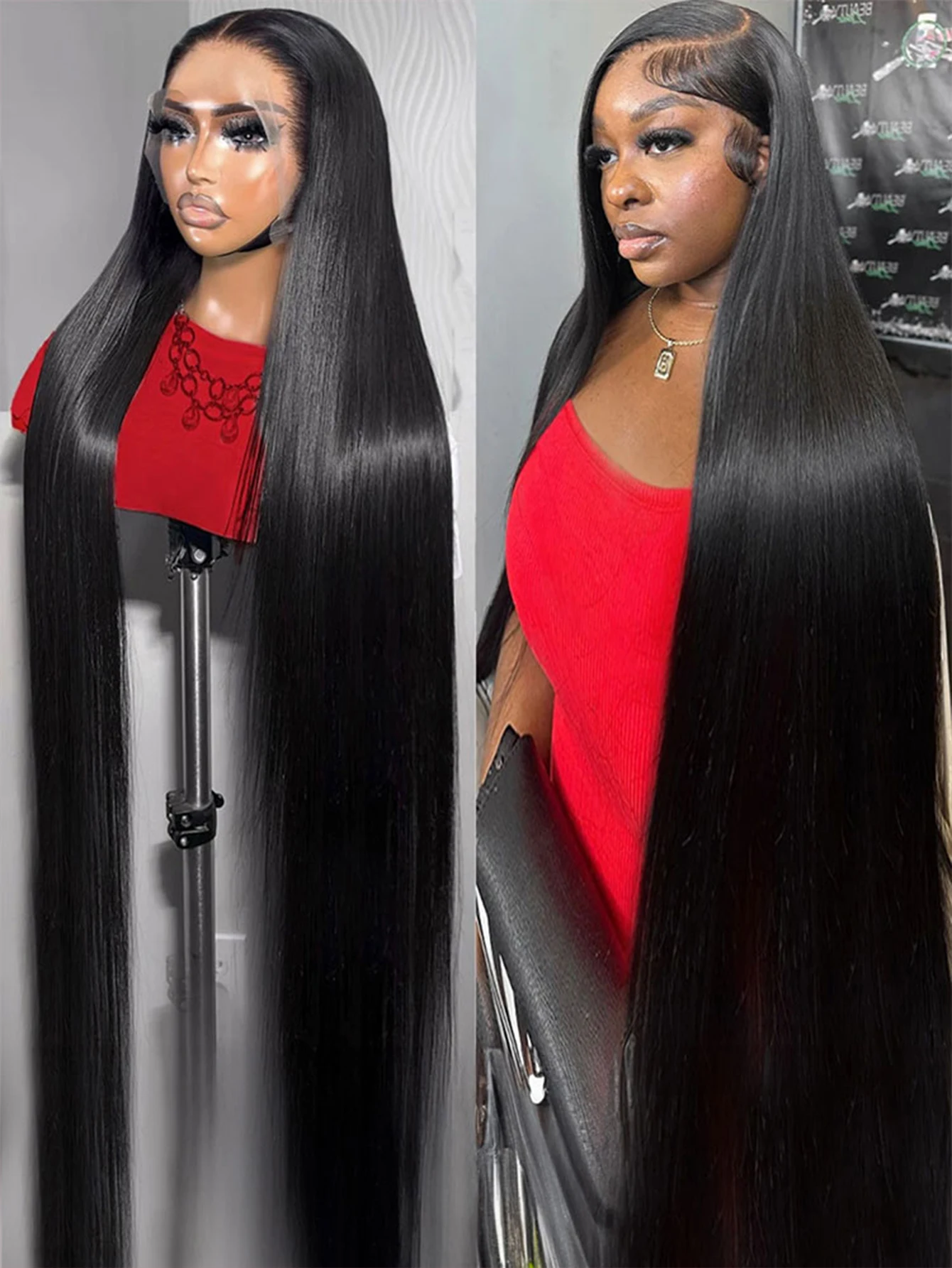 

30 38Inch Human Hair Wig Straight 13x4 Lace Frontal Wig Brazilian Remy Transparent Lace Frontal 4x4 Closure Front Wig For Women