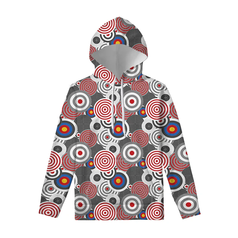 New Autumn Target Pattern 3d Hoodie Hoodied Hip Hop Retro Hooded Sweatshirt Fashion Trend Casual Long Sleeve Boys Pullover Tops