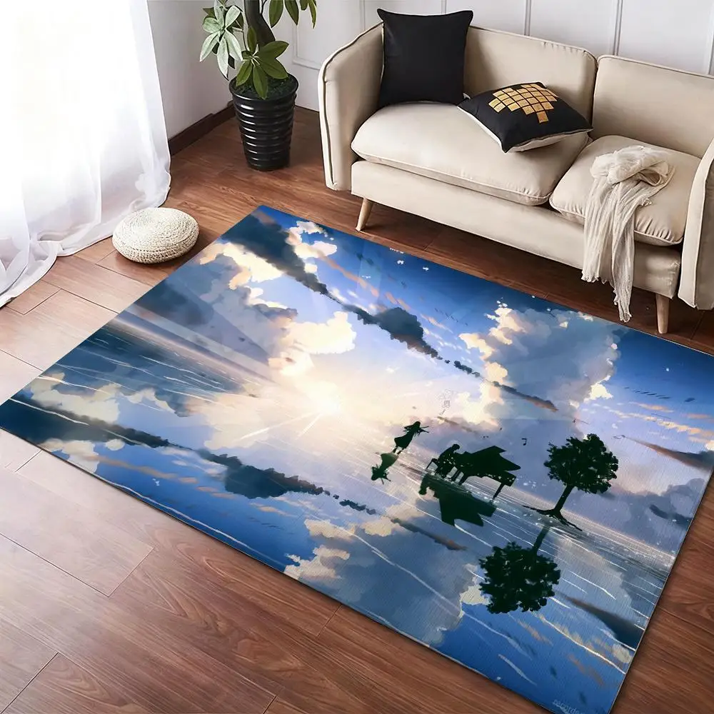 

cartoon Y-Your Lie in Aprils Floor Mat Soft Thickened Non-Slip Door Mat for Living Room Home Decor Flannel Rugs