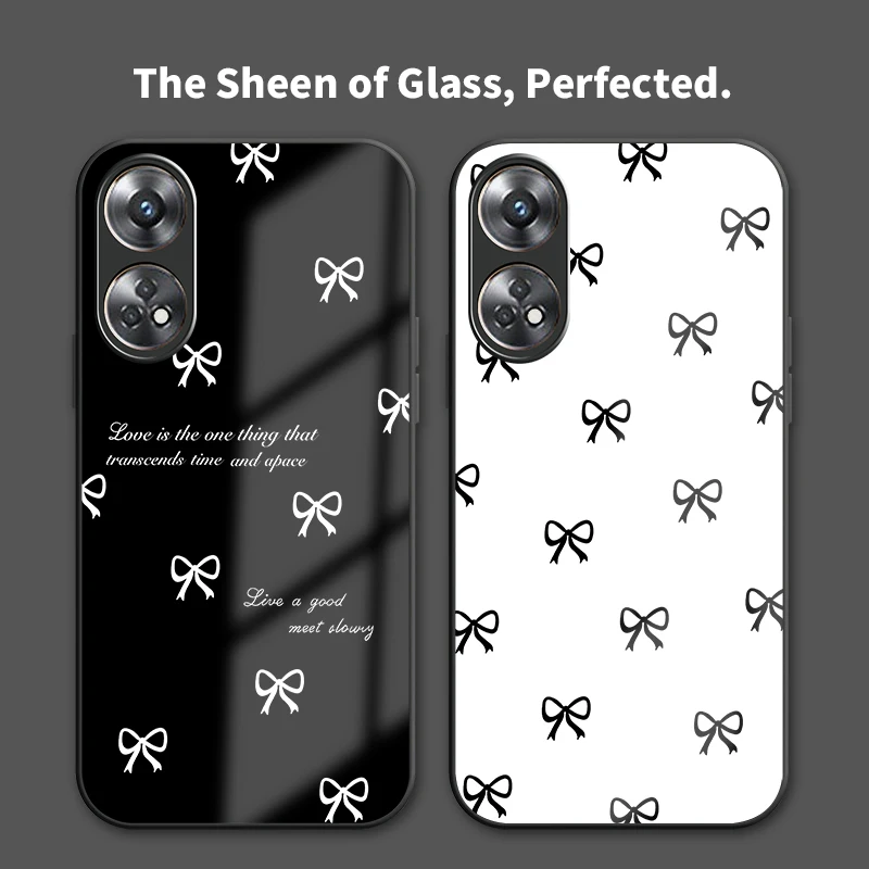 حافظة هاتف زجاجية مضادة للصدمات لهاتف OPPO Reno 8 5G 8T 8Z 7 Lite 7Z 8 Pro 6 4G 6Z غطاء خلفي من السيليكون الناعم