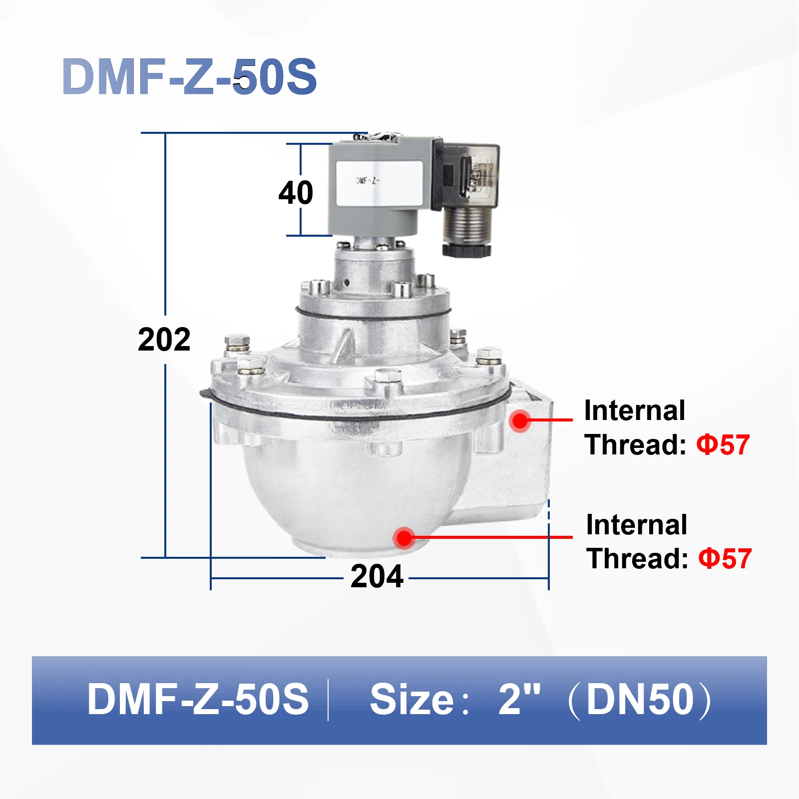 DC24V Diaphragm Valve DMF-Z-20/25/40S/50S Right Angle Pulse Jet Valve Dust Collector Solenoid Valve AC220V
