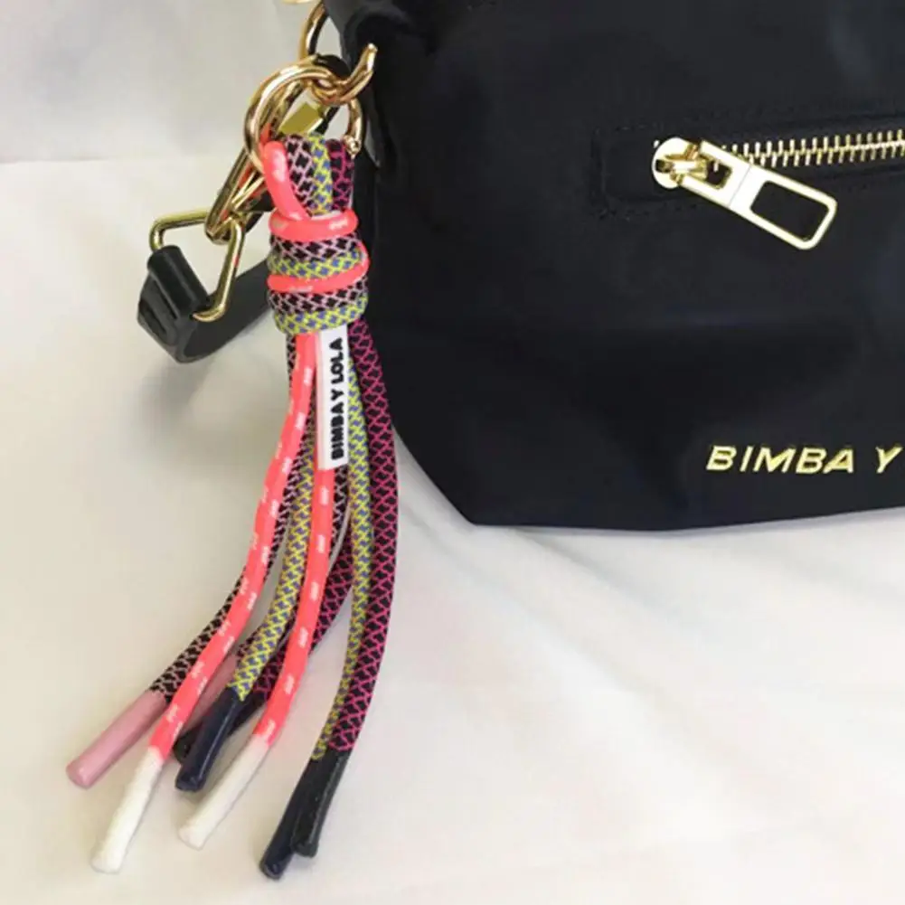 1PC Colorful High-quality Hardware Anti-theft Keychain Fashion Bag Accessories Luxury Tassel Female Bag Hanging Decoration