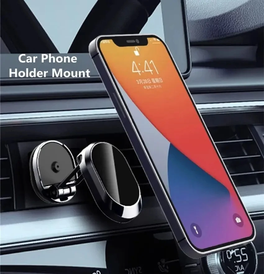 Rotating Folding Magnetic Bracket Car Dashboard Navigation Metal Bracket Suspension Multiangle Adjustment Mobile Phone Universal image 6