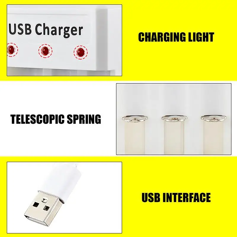 3 Slot USB Output Battery Charger For AA/AAA Battery Universal Rechargeable Battery Quick Charge Adapter Battery Charging Tools