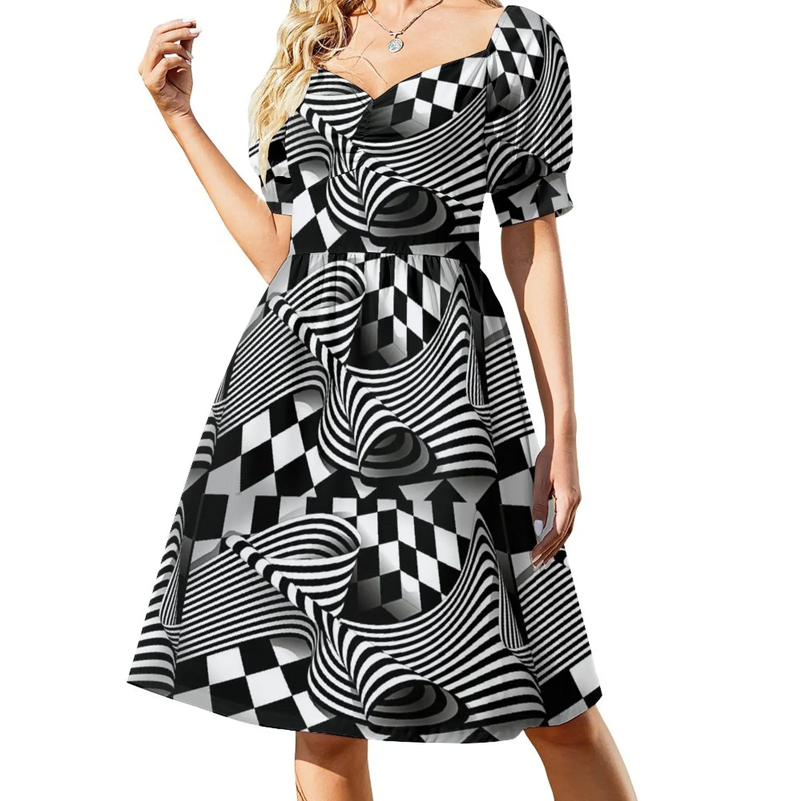 

Opart - Black and White Dress Casual dresses women's summer clothing 2023