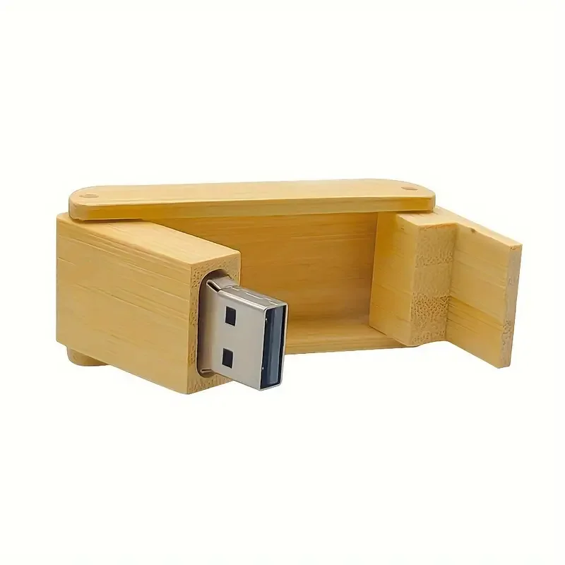 Kostenloses individuelles Lasergravur-LOGO Bamboo Flip USB2.0-Flash-Laufwerk 4 GB 8 GB 16 GB 32 GB 64 GB 128 GB Memory Stick