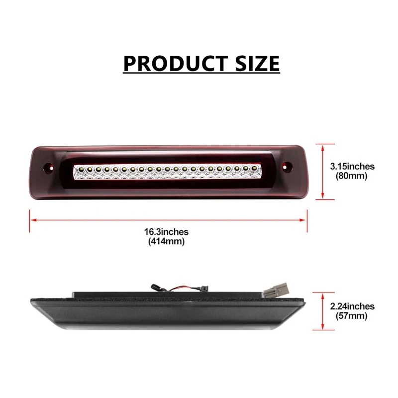 1Pcs Car LED High Mount Brake Light Replacement High Mount Additional Brake Lamp for Chevrolet Colorado / Canyon 2015-2022