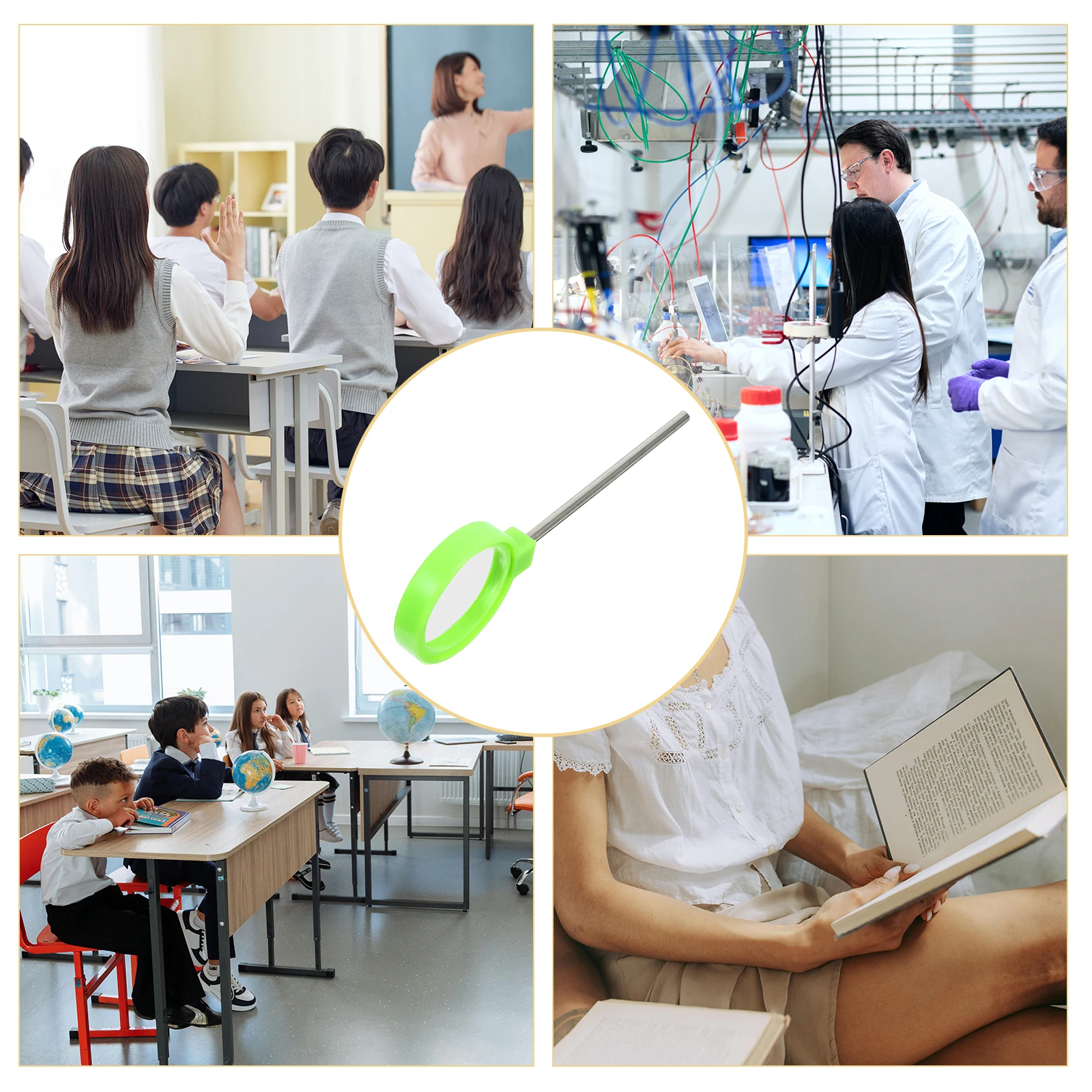 

Physics Teaching Lens Handheld Convex Middle School Optical Bench Magnifying Glass