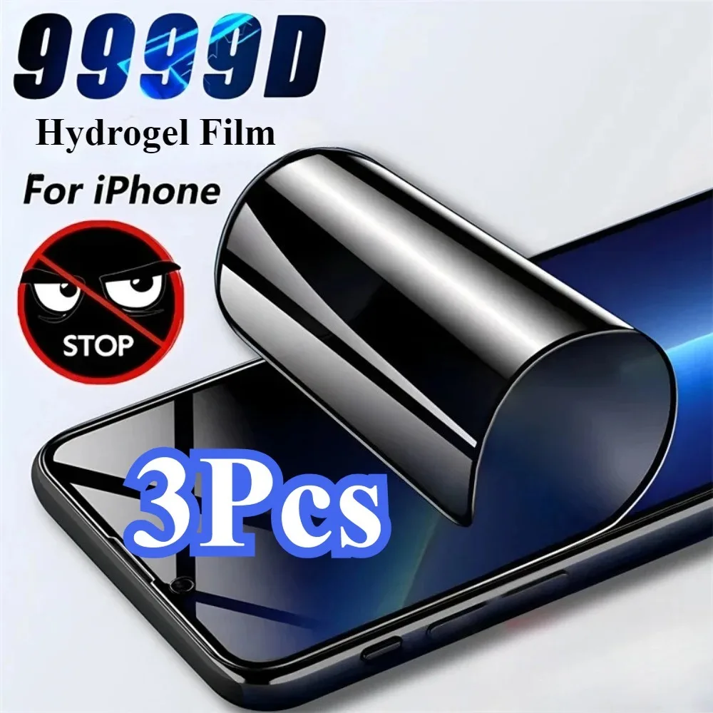 

3 шт. антишпионская гидрогелевая пленка для iPhone 16 15 14 13 Pro Max Mini Plus Privacy Full Cover Protector для iPhone 12 11 X XS XR