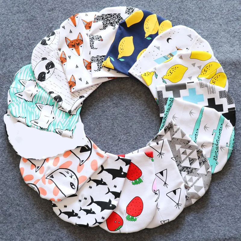 0-3 Years Baby Cotton Printing Caps for Toddler Boy Girl Infant Beanie Hat Spring Autumn Winter Children\'s Hats Newborn Caps