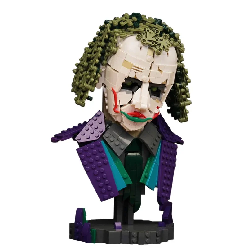 MOC-42009 Famous Movie Character Bust Building Blocks Set Joker Heath Ledger Half-length Exhibition Model Kids Puzzle Toys Gift