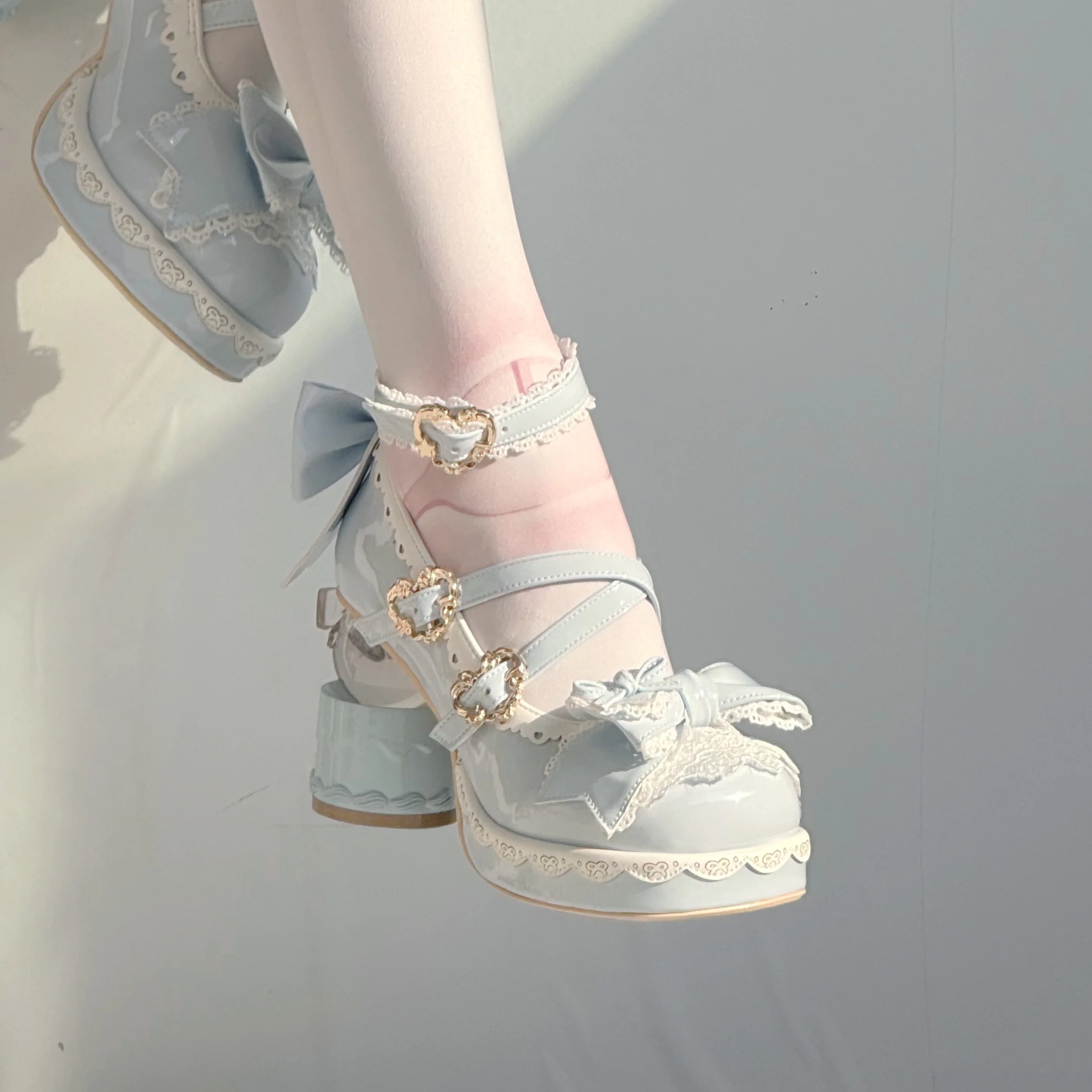 Crystal Cake Sweetheart Original Round Head Doll Feeling Gorgeous Lolita Shoes Japanese Sweet Girl Tea Party Single Shoes
