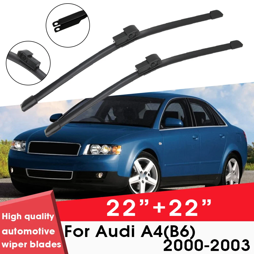 

Car Wiper Blade Blades For Audi A4(B6) 2000-2003 22"+ 22" Windshield Windscreen Clean Naturl Rubber Cars Wipers Accessories