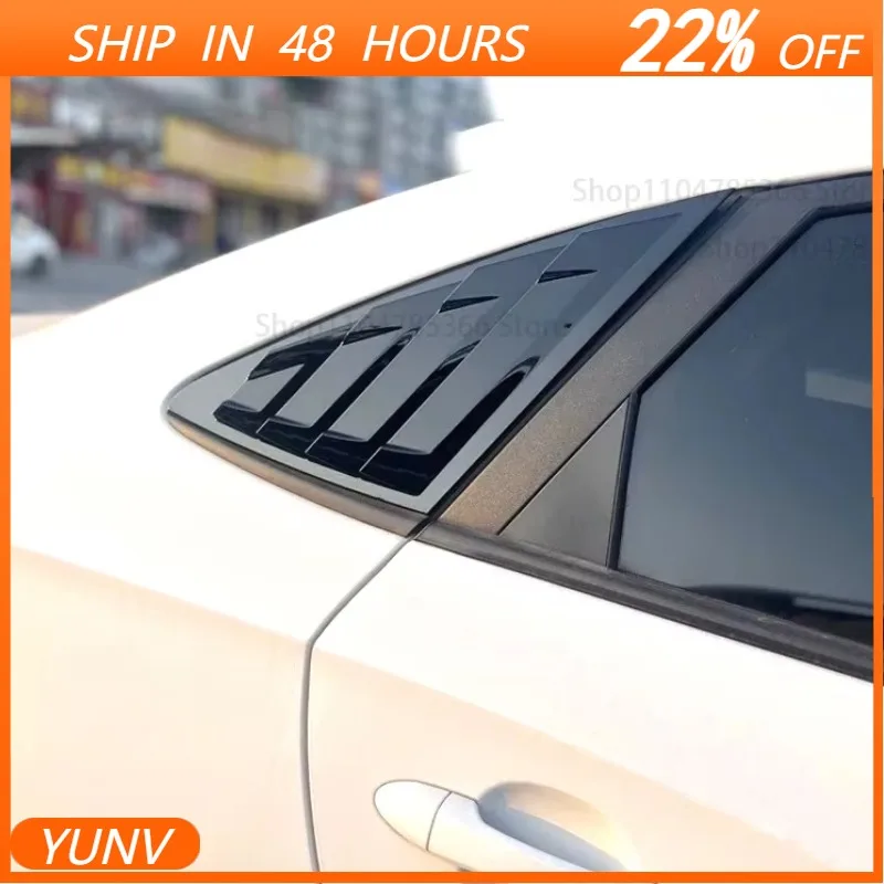 YUNV For Chevrolet Monza 2019 2020 2021 2022 2023 Triangular Louver Decorative Frame - Adhesive Installation for Car Rear Window