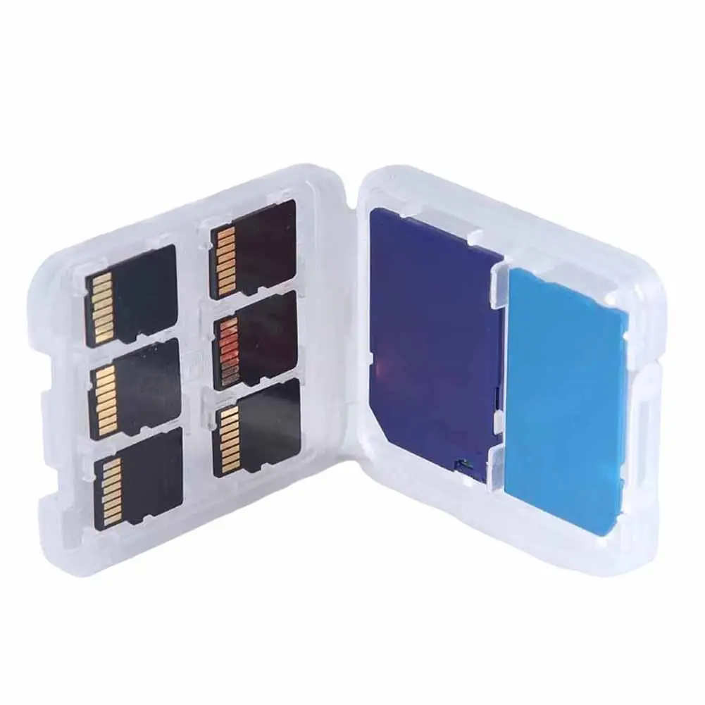 Waterproof SD Card Case Holder Hard Case Storage Box Clear Plastic Memory Card Case for SD/SDHC/SDXC/Micro SD/TF Card V2D7