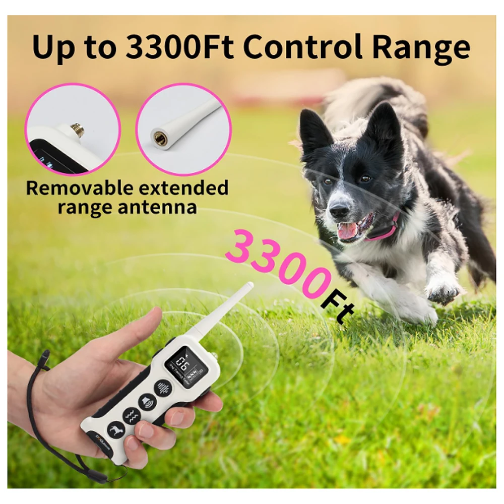 No Shock Dog Training Collar with Remote 3300ft Range, Vibrating Dog Collar for Small Medium Large Dogs, 9 Style Tones Collar