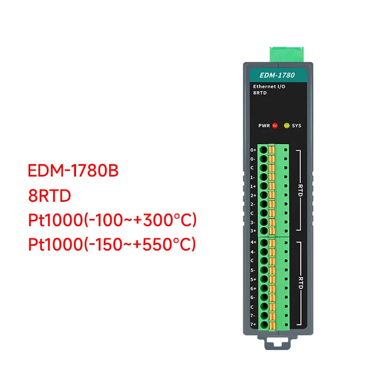 8Channel Temperature Acquisition Module Pt100/Pt1000 Input Remote I/O to 2Port Ethernet