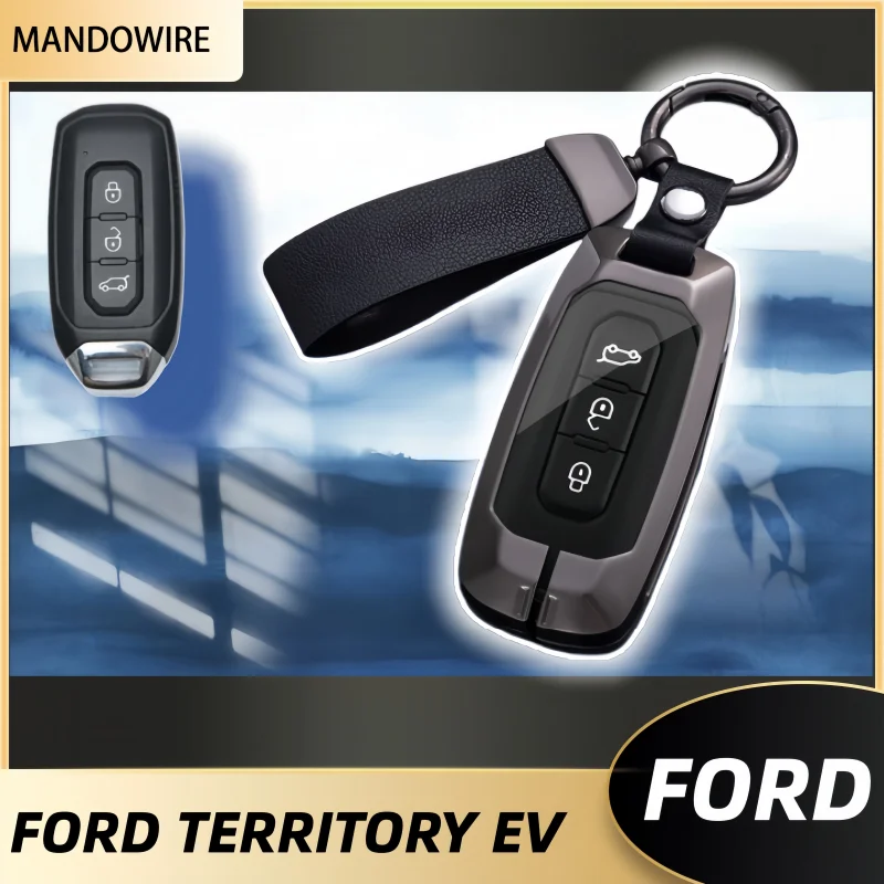 Metal Car Key Case Cover For Ford Territory EV Lincoln Explorer F Paragrap Jiangling Collar JMC Protect Shell Accessories