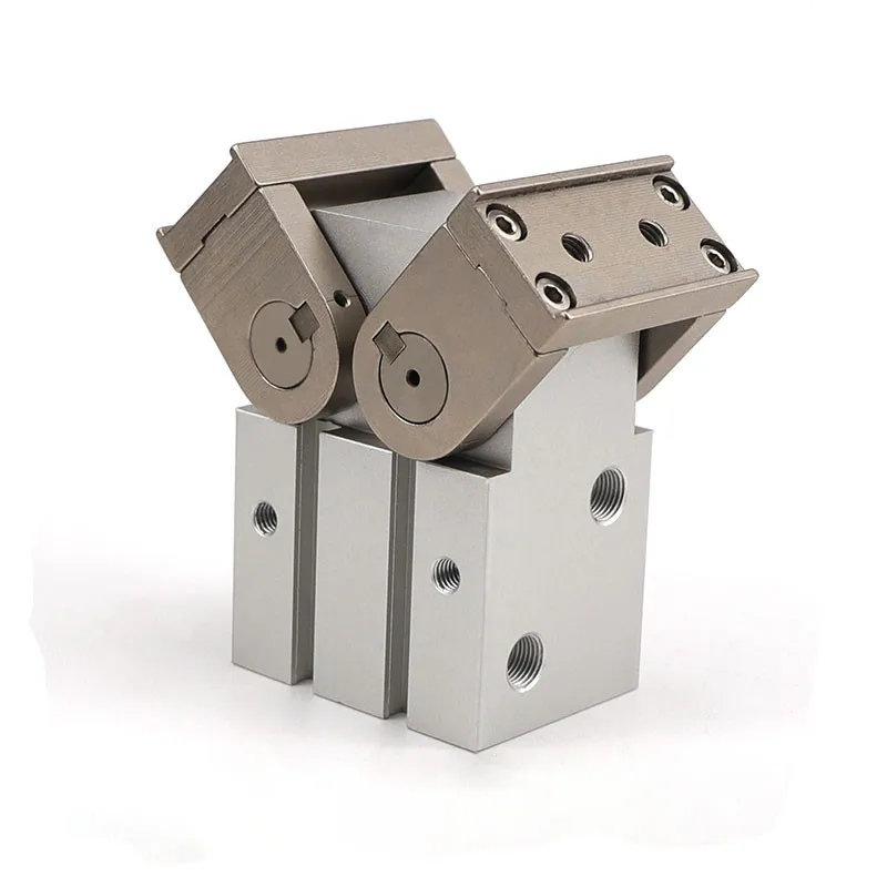 1PCS MHW2-20D/25D/32D/40D/50D Rack & Pinion Air Gripper 180° Angular Pneumatic Finger, Double Acting Open-Type Air Claw Cylinder
