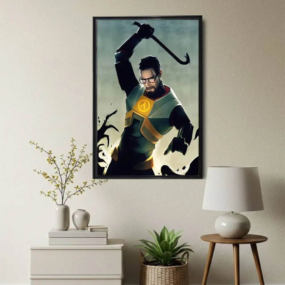 game Half-Life Gordon Freeman Poster Prints Wall Art Picture Painting Gift Living Room Restaurant Bar Large Dec Sticker