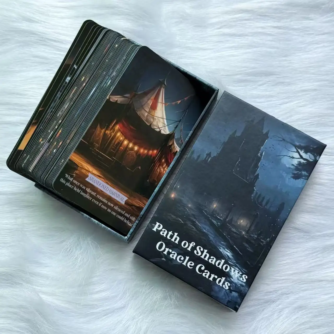 

Path of Shadows Oracle Cards Deck, 55 Shadow Path Oracle Cards For Personal Reading, Reflection, Card Games, 12x7cm, 14+