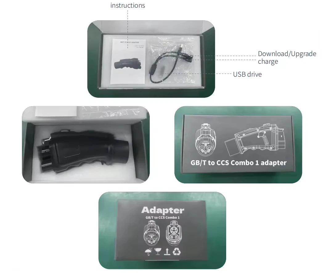 DIBOEV GB/T CCS1/J1772/Type2/CCS2 더미 소켓 EVSE 충전 어댑터 콘센트 플러그 (테슬라용) 블랙 V5 IP65 250A 250V AC 새 제품 5일 배송 썸네일 3