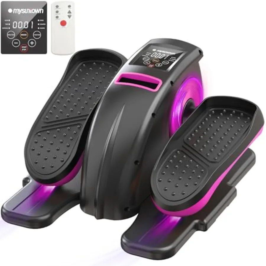 

Эллиптический тренажер под стол для пожилых людей, флуоресцентный розовый и черный, бесшумный, портативный, электрический, сидячий педальный тренажер, полностью собранный