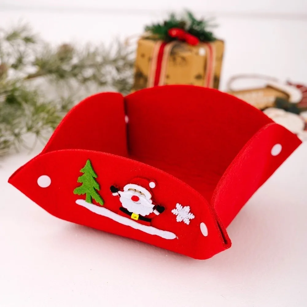 Snowman Elk Santa Claus Christmas Candy Fruit Snack Tray Reusable Button Style Xmas Sample Display Tray Practical Space Saving