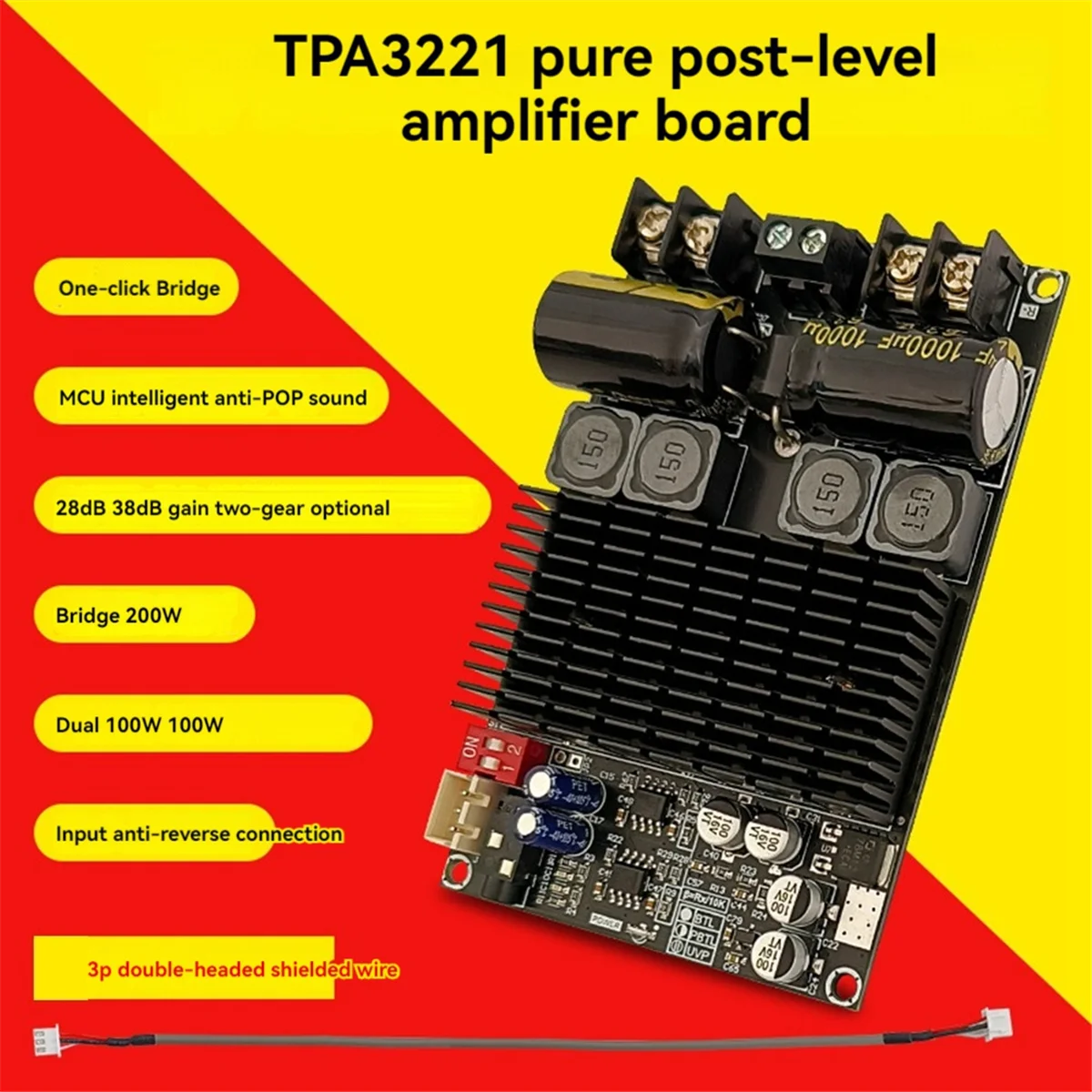 Digital Amplifier Board Module 2001 Pure Rear Stage High Power TPA3221 Stereo 100Wx2 Bridge Mono 200W Module