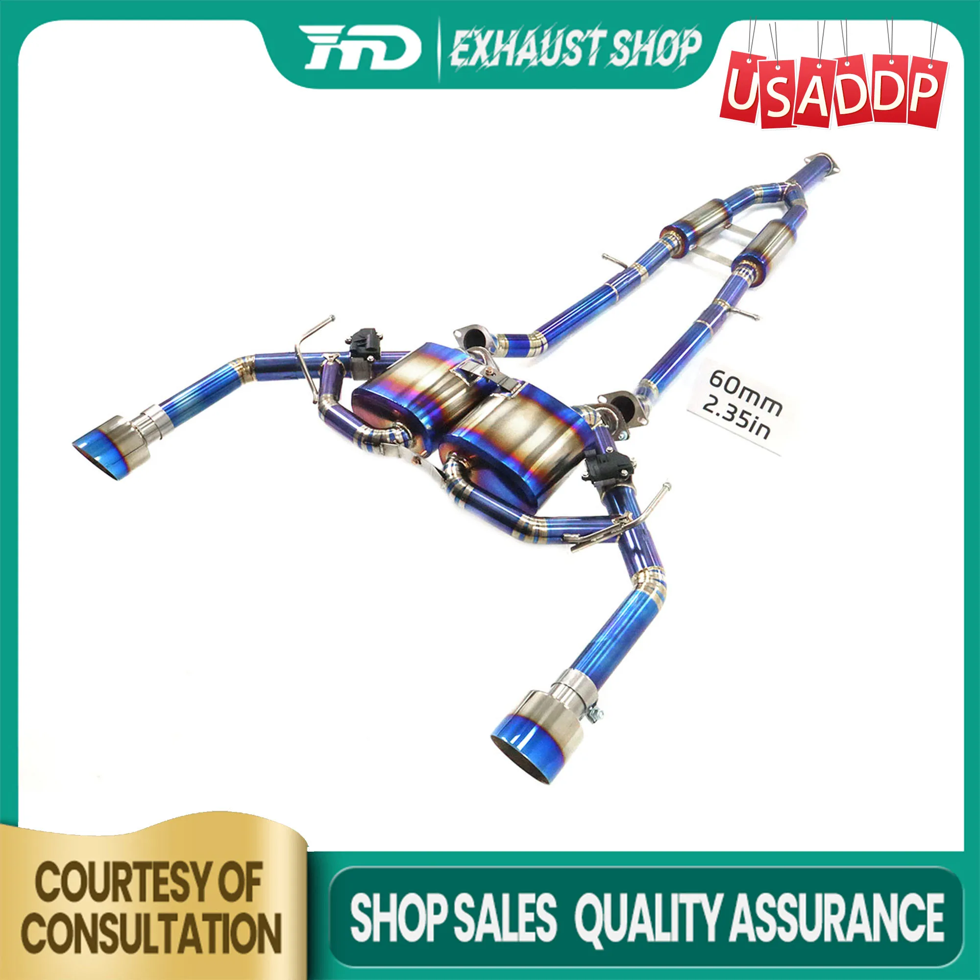 

Ti Catback for Infiniti Q50 3.7L Electronic valve Muffler Tips Exhaust system Non-destructive installation Lightweight