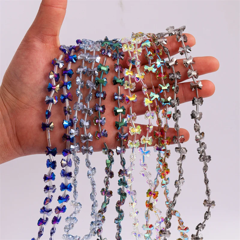 7x10mm High Quality Princess Bowknot Crystal Glass Beads Shiny Color Spacer Beads for Jewelry Making DIY Charm Earring Bracelet