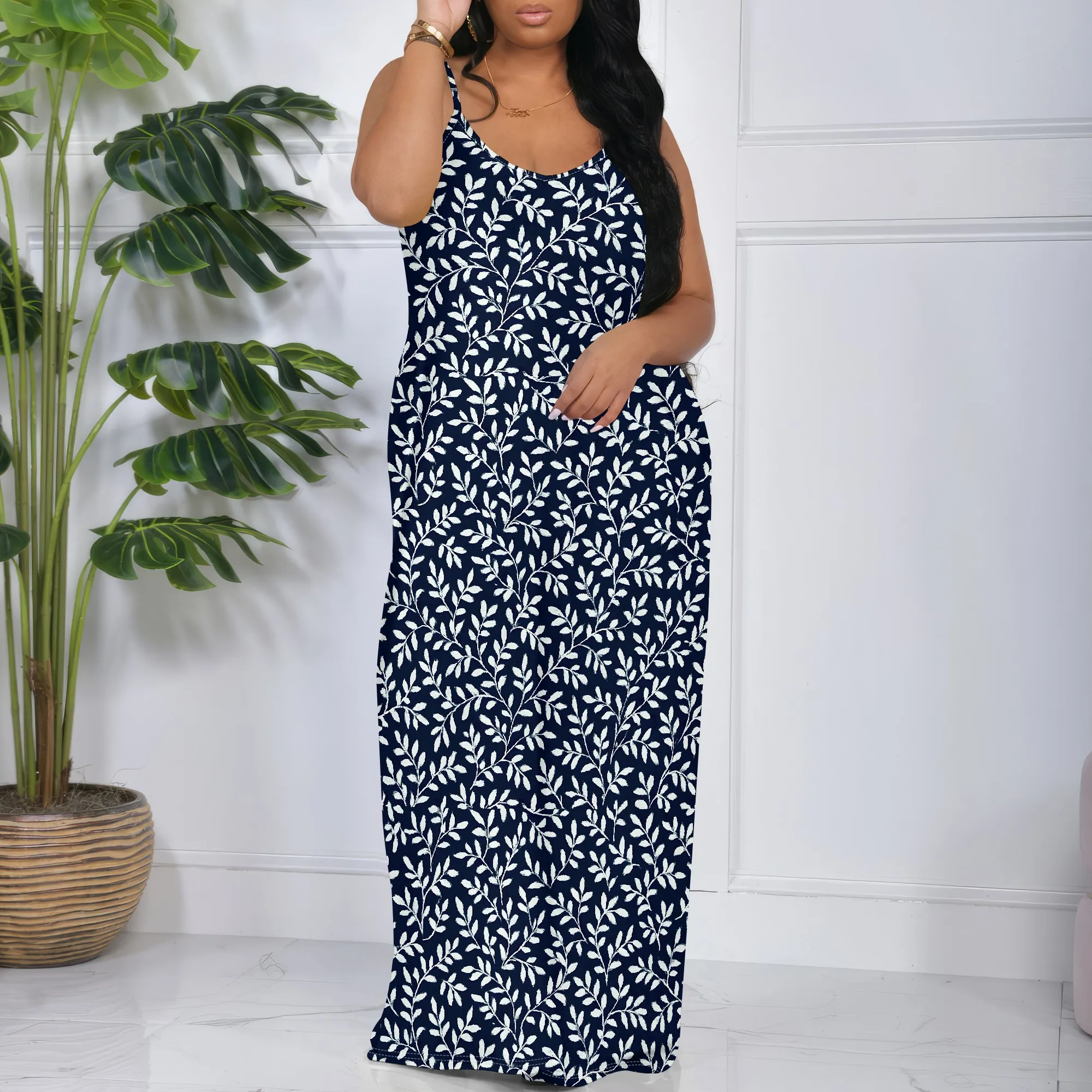 ผู้หญิงลําลองหลวม Sundress Maxi Long Beach เสื้อชุดท่องเที่ยววันหยุด 2025 ฤดูร้อนชุด