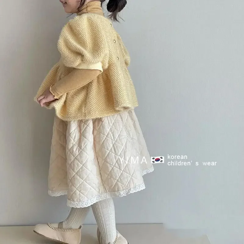 Children Clothing 2025 Autumn Winter Korean Style Girls Cause Sweet Fashion Set Shirt Coat Three Pieces Clothes Set image 3
