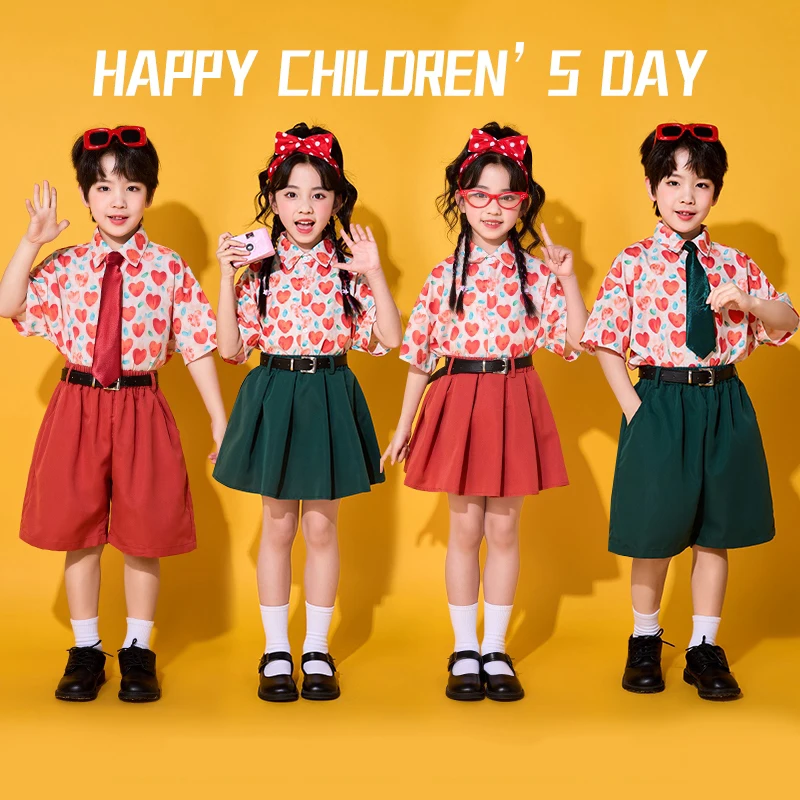 

Children'S Ballroom Dance Suits Boys Girls Chorus Kpop Outfit Cheerleading Jazz Dance Costume Kids Hip Hop Clothing DW10694