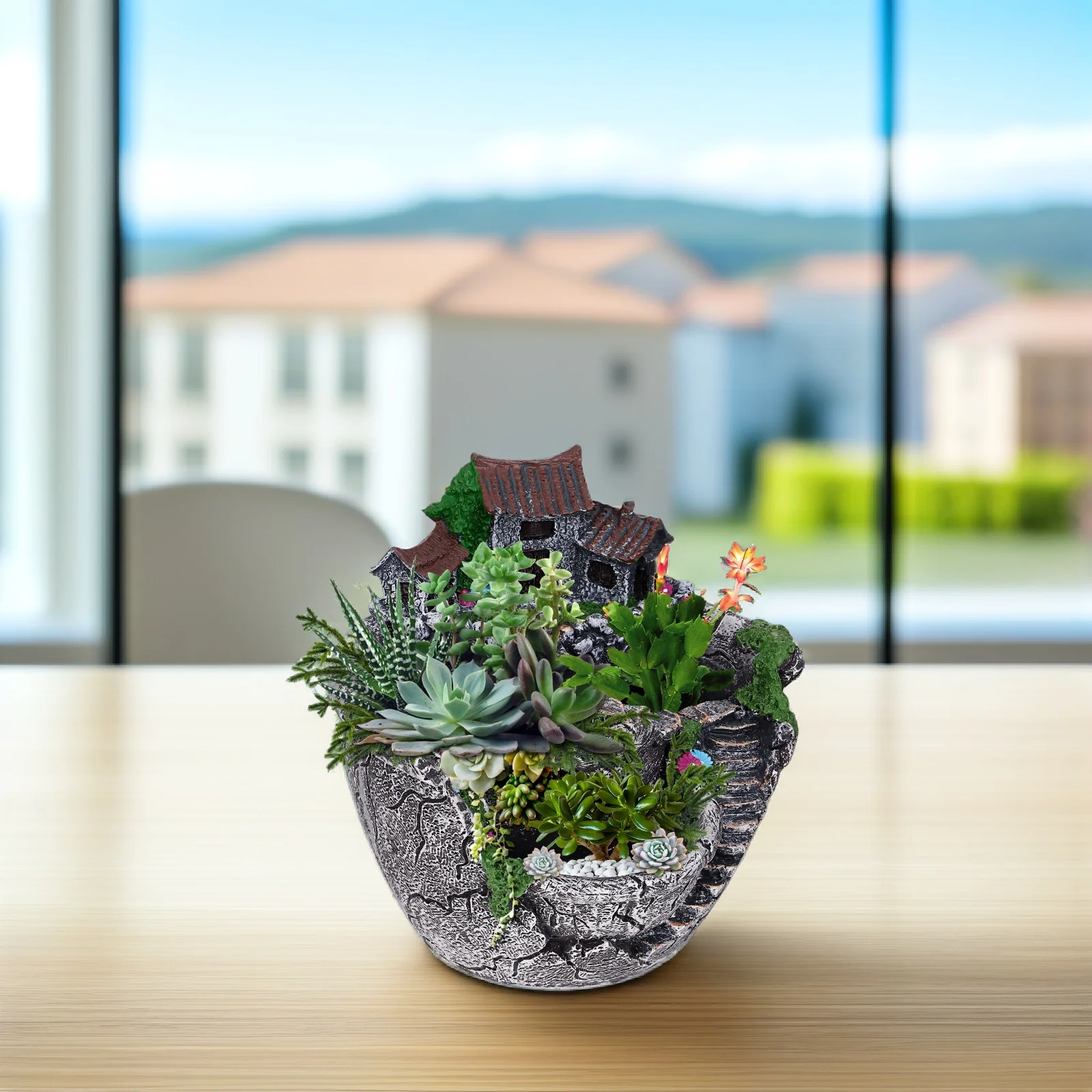 

Креативный цветочный горшок, набор из 3-х маленьких горшков для стола, садовый держатель для суккулентов кактусов, декоративный для использования в помещении и на открытом воздухе