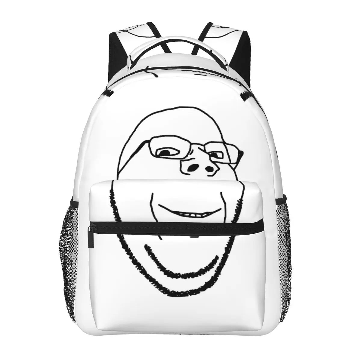 Smiling Wholesome Wojak Soyjak Backpacks Boys Girls Bookbag Children School Bags Laptop Rucksack Shoulder Bag Large Capacity