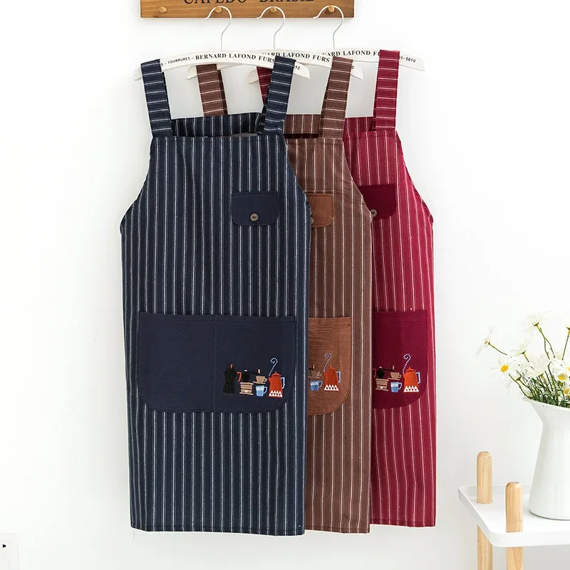 Fashionable Cotton-Padded Apron For Kitchen And Workplace Women's Creative Apron Artistic Tie Ying For Men And Women