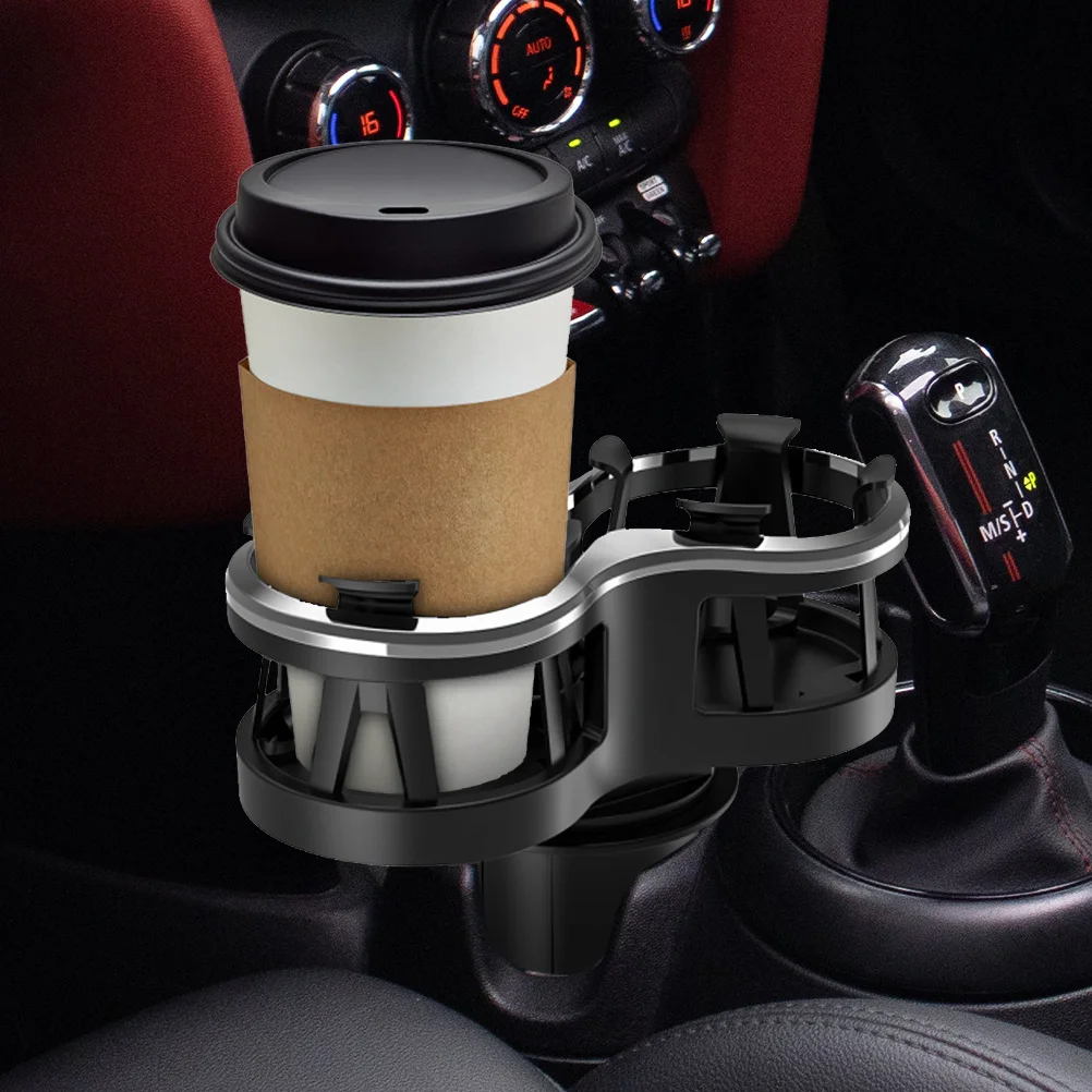 

Car Water Cup Holder Black Plastic Multifunctional Beverage Storage Rack For Auto Vehicle Accessories Stable Base Easy Install