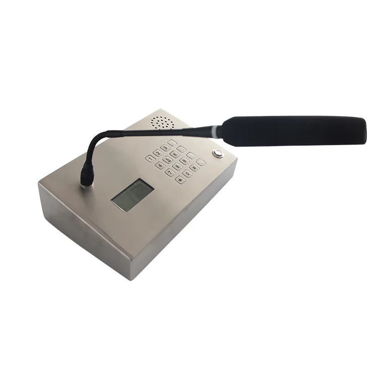 Desktop Intercom Rugged IP Phone with LCD Screen for Emergency Calls PoE Network Compatible Desk Telephone System