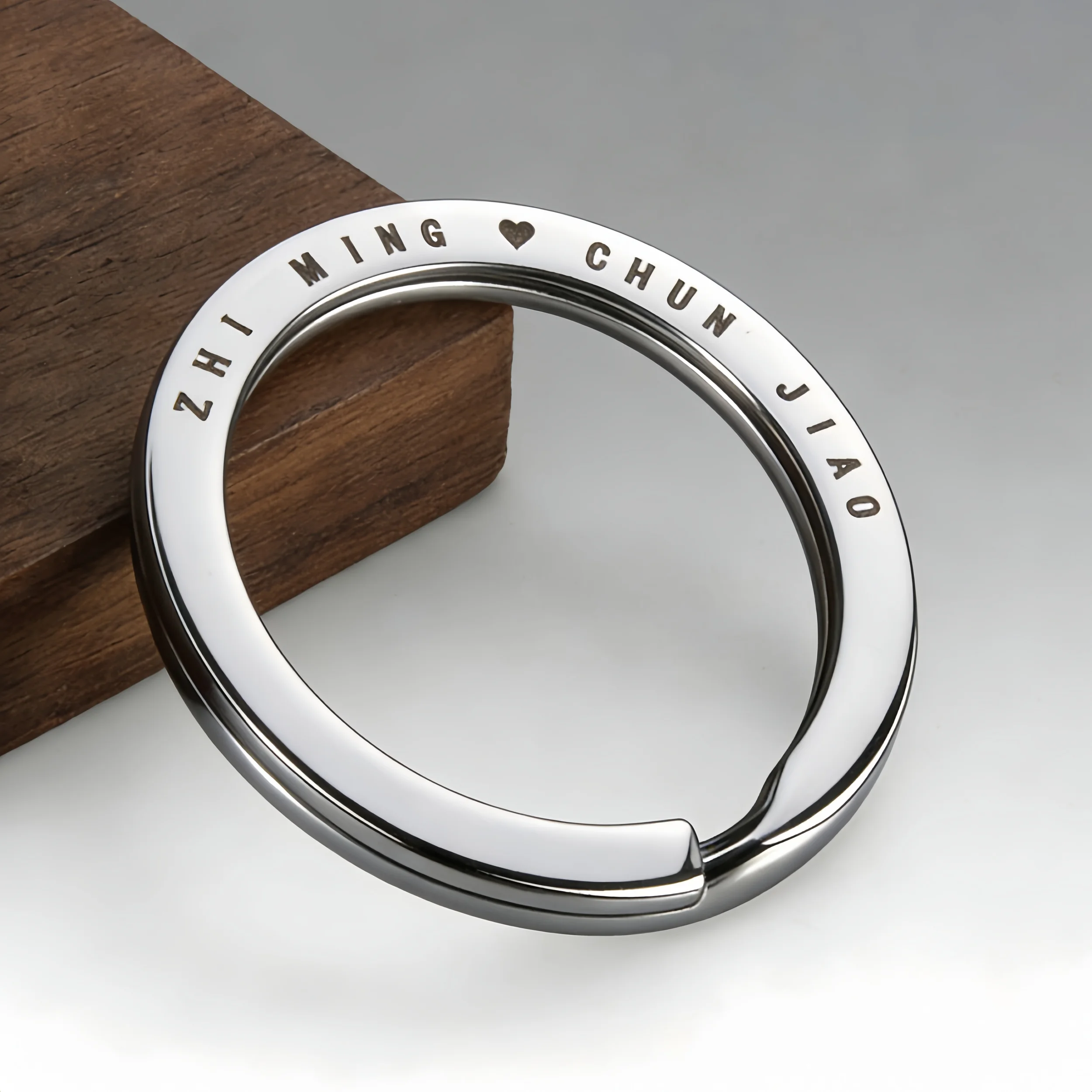 Custom Engraved Key Ring Stainless Steel Polished Keychain Personalized Key Chain for Husband Dad Son Birthday Anniversary Gift