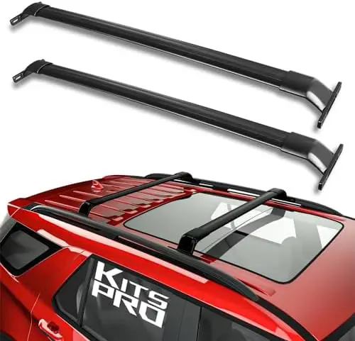 260lb Roof Rack Cross Bars for 2016-2019 Ford Explorer (ONLY FIT Factory Raised Side Rails), Matte Black Heavy Duty Aluminum Car