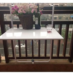 Healthy Environment-Friendly Balcony Railing Hanging Table Modern Corrosion-Resistant Rust-Proof Folding Compute Desk