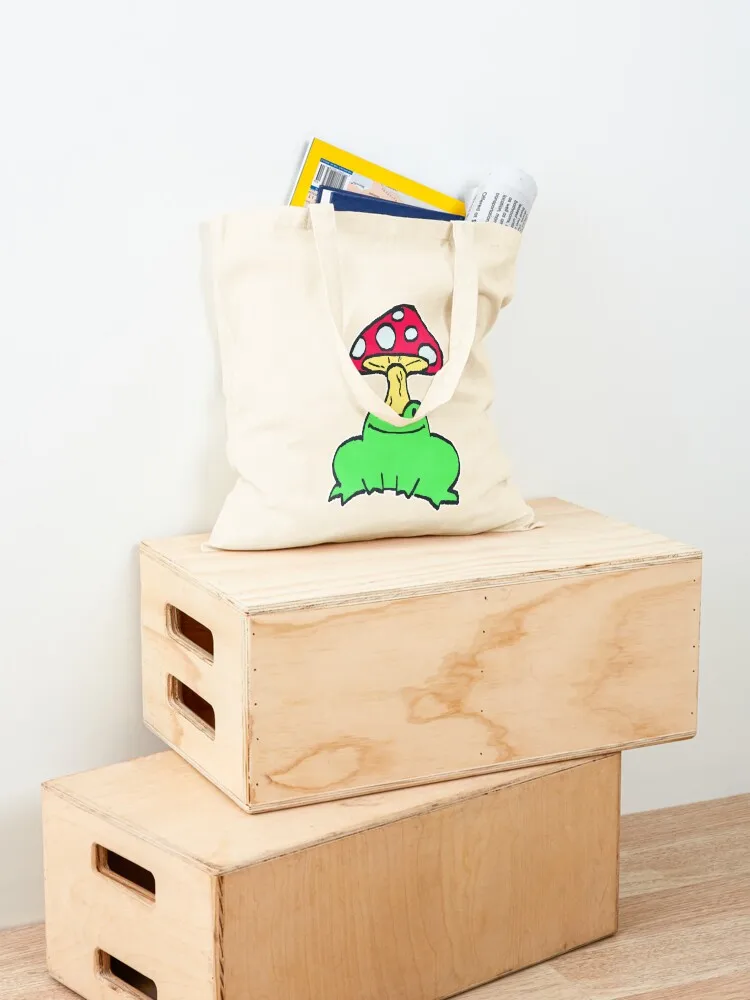 Mushroom Froggy (Funny Frogs) Tote Bag Shopping bags woman shopping bag reusable shopping bags shopper bags for women